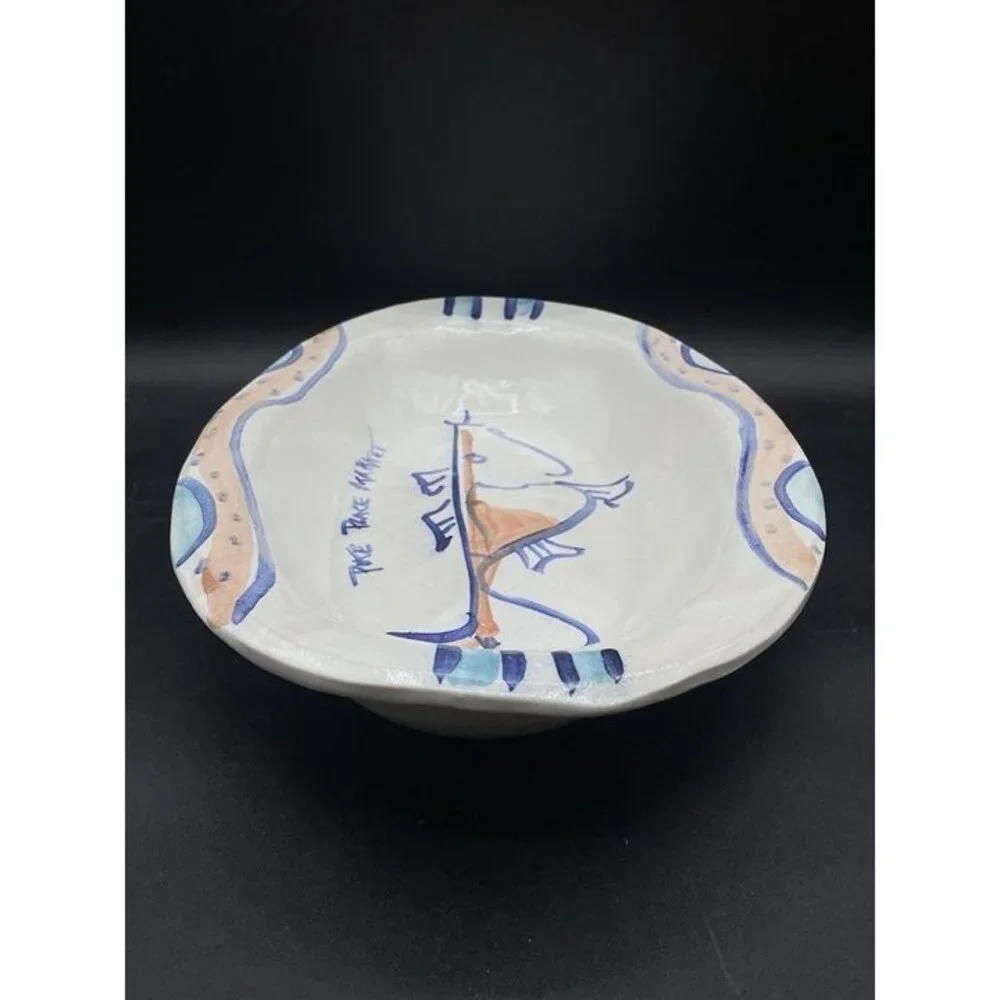 Pike Place Fish Market Lorna Smith Studio Pottery Large Serving Bowl Seattle WA